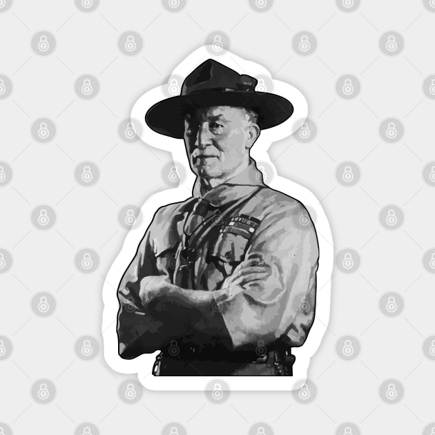 Baden Powell Portrait Illustration Magnet by KAM Std