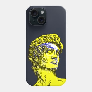 David Skull Interactive Yellow&Blue Filter T-Shirt By Red&Blue Phone Case