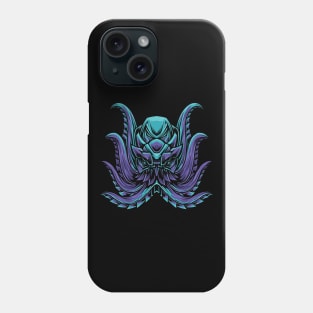 blue octopus monster Phone Case