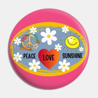 Good Vibes peace love and sunshine happiness Pin