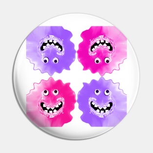 Slime Jelly Monster Emoji Pixel Smiling Face Pin