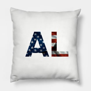 Alabama  American Flag Abbreviation Pillow