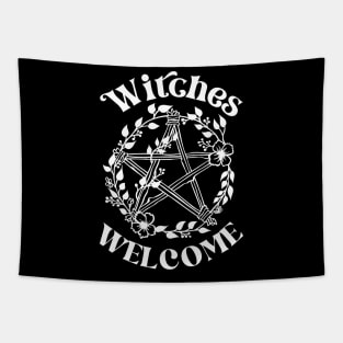 Witches Welcome Halloween Pentagram Design Tapestry