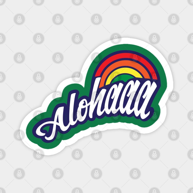 Aloha Hawaiian Rainbow Magnet by eighttwentythreetees