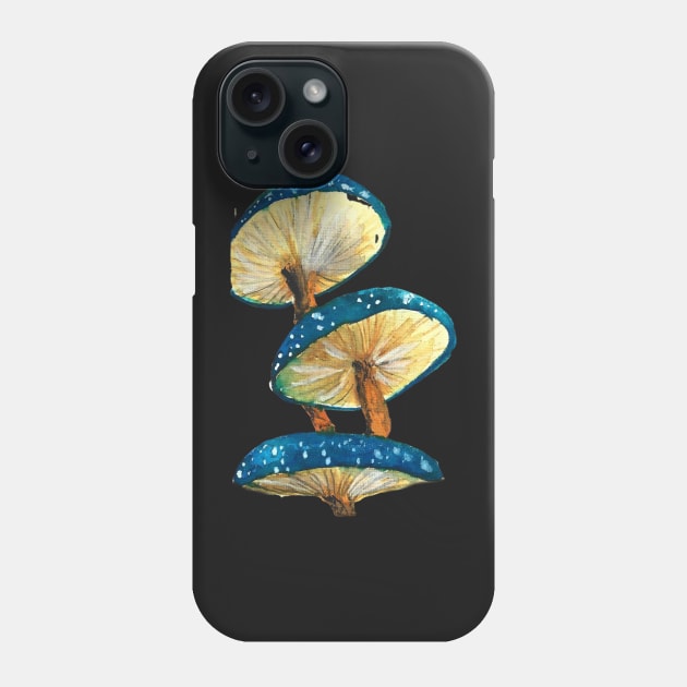 Blue Mushrooms Phone Case by Wendysmalley