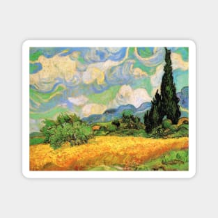 Wheat Field with Cypresses by Vincent van Gogh Magnet