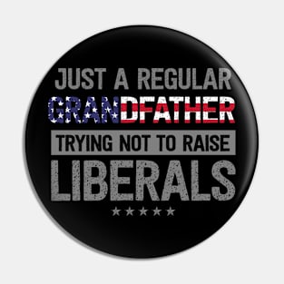 Regular Grandfather Raise Liberals USA Flag Father's Day Pin