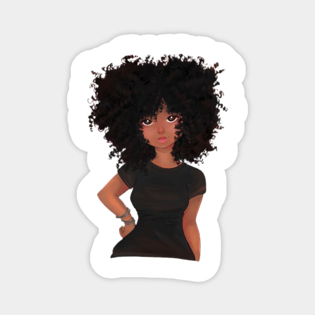 Naturally Curly Brown Skinned Woman Magnet by NaturallyBlack