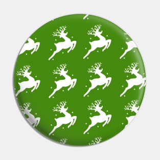 Santa's christmas deer green regular pattern Pin