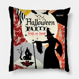 Dark Haunted House Halloween Party Festival Modern abstract design, pumpkin, magic night sky and more / Holiday gifts Pillow