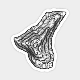 Contour map of Mount Everest White and Black Color Magnet