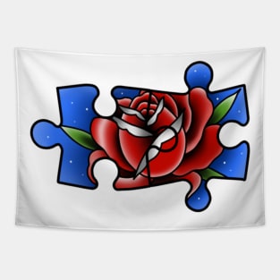 Traditional puzzle rose Tapestry
