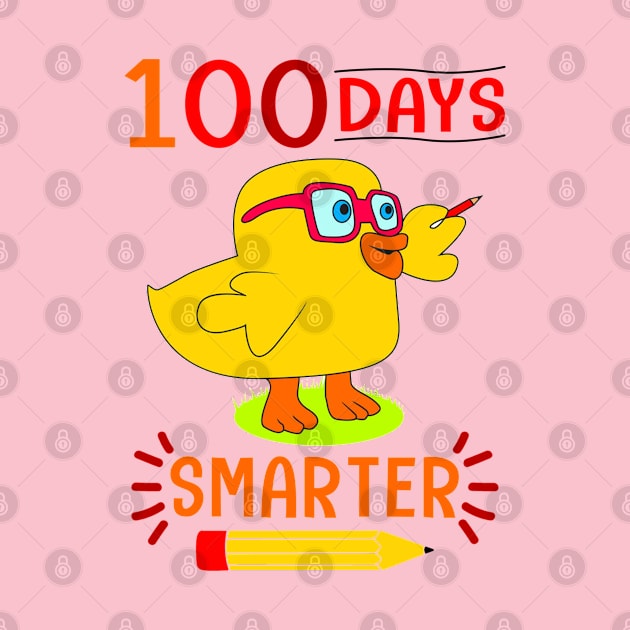 Funny 100 Days Smarter Duck by beelz