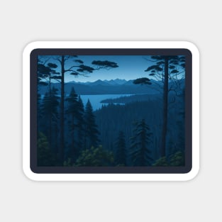 Blue Dusk Forest View #7 Magnet