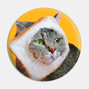 Cat in bread painting Pin