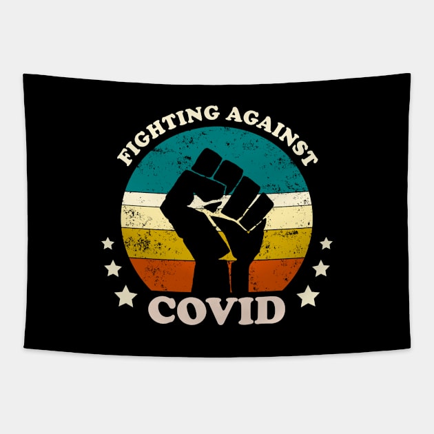 Fighting against covid vintage retro covid Tapestry by Inyourdesigns