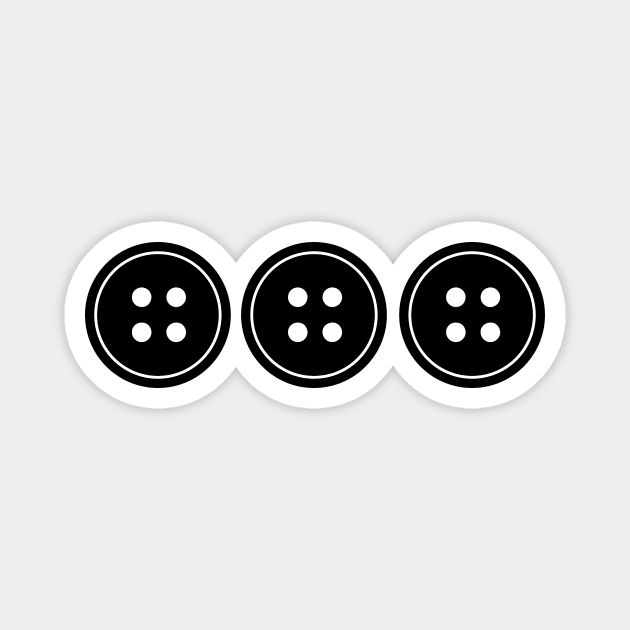 Simple Black Buttons Magnet by XOOXOO