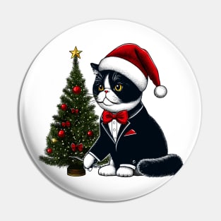 Exotic Shorthair Cat Christmas Pin