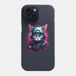 Cyberpunk Cat Cybercat Futuristic Fighter Phone Case