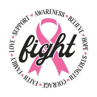 Fight Breast Cancer Support Pink Ribbon Gift T-Shirt