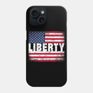 Liberty Vintage American Flag Patriotic 4th of July Phone Case