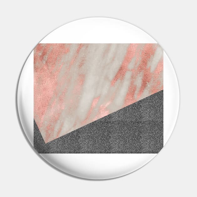 Rose gold marble - charcoal sparkle Pin by marbleco