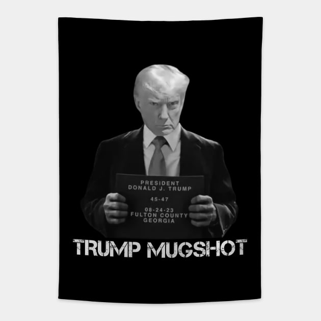 Trump Mugshot Tapestry by BUBBLEMOON