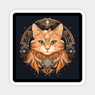 Art Nouveau Ginger Cat Magnet