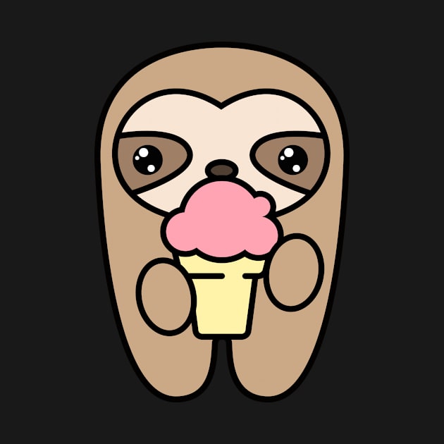 Cheerful three-finger sloth with ice cream by Eduard Litvinov