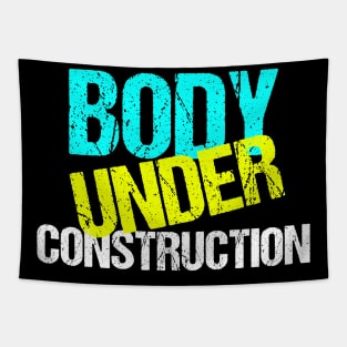 Body Under Construction Funny Exercise Diet Tapestry