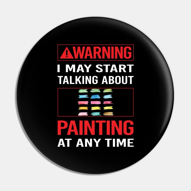 Red Warning Painting Pin by Happy Life