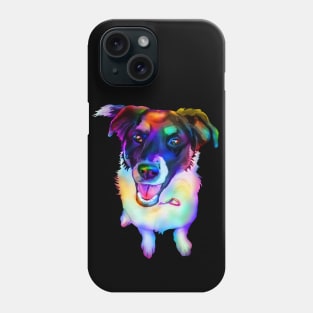 Rainbow Border Collie Dog Mix Phone Case