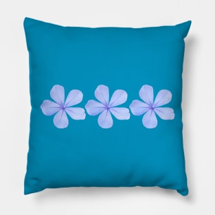 Three Blue Flowers Floral Photo Pillow