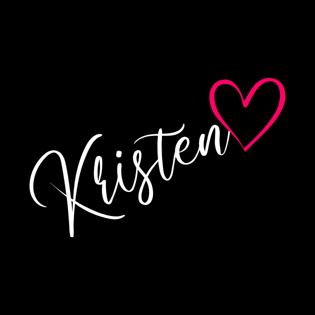 Kristen Name Calligraphy Pink Heart by xsylx