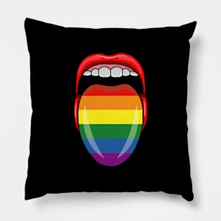 Mouth LGBT flag, lgbt community, human. Pillow