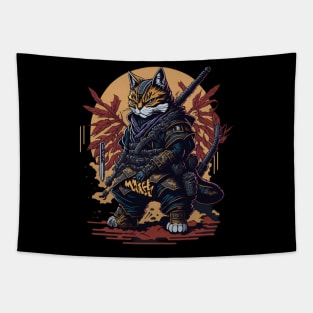 Samurai cat hip hop Tapestry