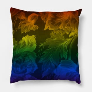 Gay Pride Floral Design Subtle Pillow