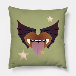 Vampire Kisses the Night - BROWN BAT Pillow