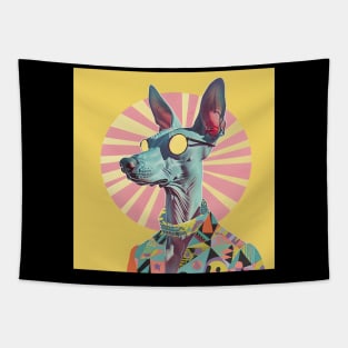 Mexican Hairless in 70's Tapestry