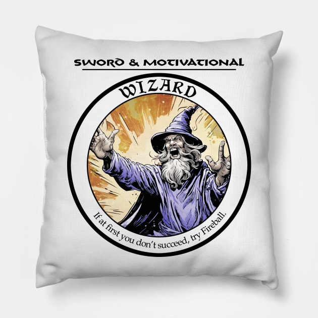 Sword and Motivational - Wizard Light Pillow by Waag Books