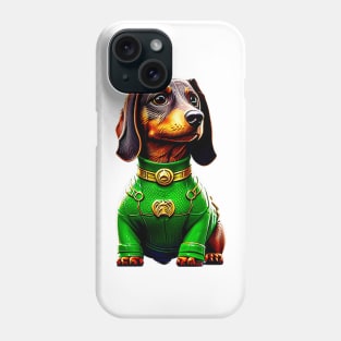 The Scale Master: Dachshund in a Green Scaled Suit Tee Phone Case