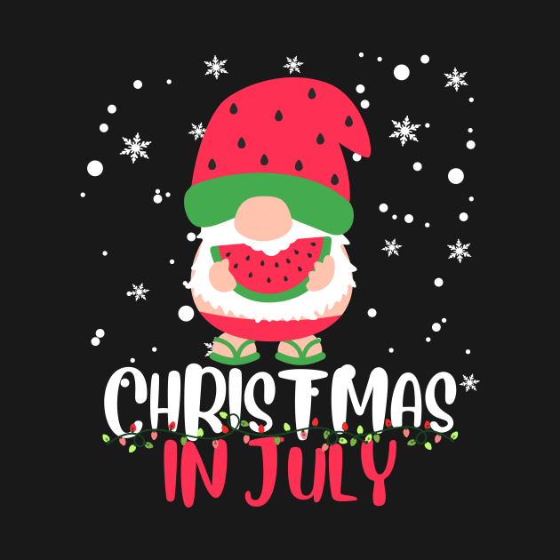 Funny Christmas in July Watermelon Xmas Tree Santa Summer by IYearDesign