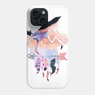 Landing Flamingo – Boho Style Phone Case