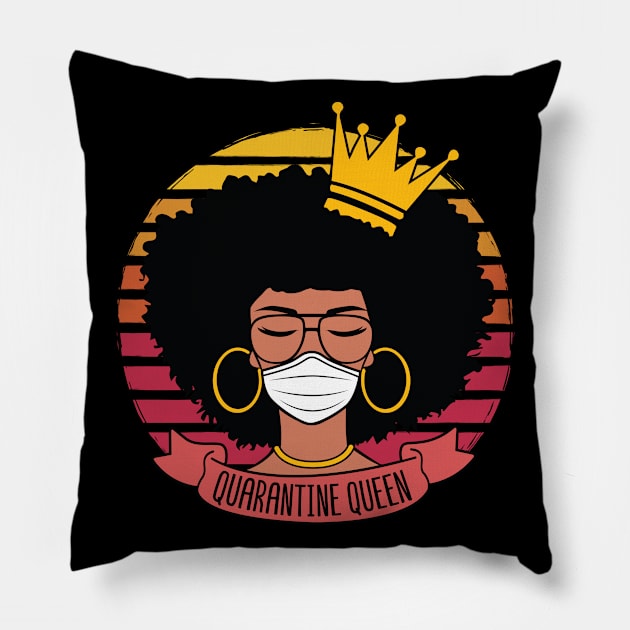 Retro Vintage Quarantine Queen Black Women Gift Pillow by HCMGift