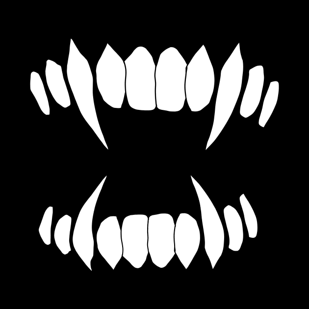 Cartoon monster sharp teeth fangs by galaxieartshop