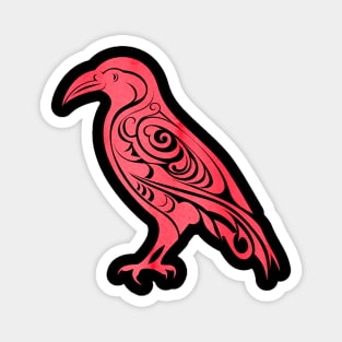 Celtic Nordic Raven Crow Blood Red Magnet