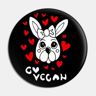 go vegan Pin