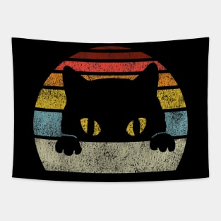 Vintage Black Cat Lover, Retro Style Cats Gift T-Shirt Tapestry