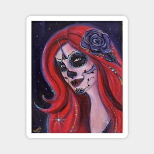 Gemma day of the dead art by Renee Lavoie Magnet