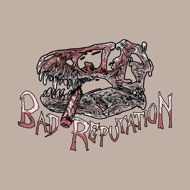 Bad Reputation T-Rex Skull light version T-Shirt by ZoeysGarage